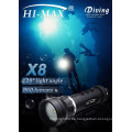 Hi-Max CREE XM-L2 U2 LED 860 lumen 120 grados ángulo de haz de luz subacuática bajo el agua para la grabación de vídeo